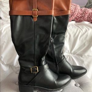 Rampage black and brown riding boots